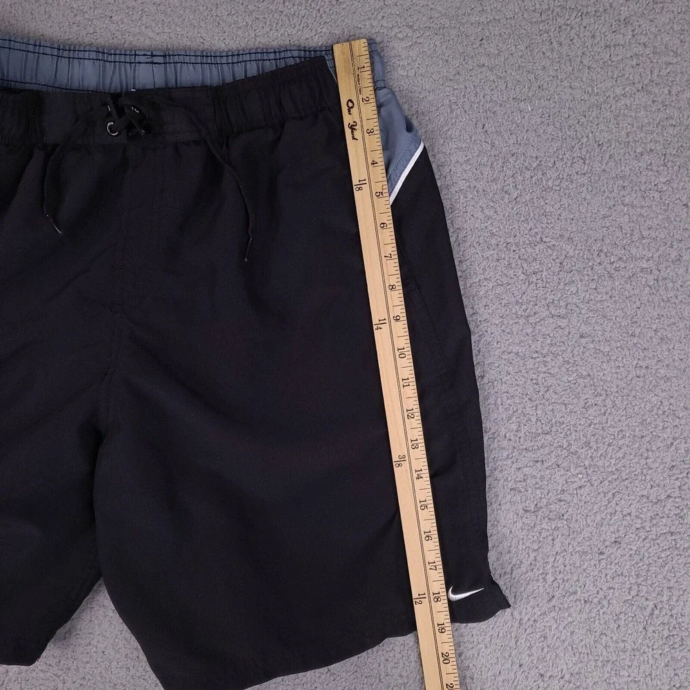 Nike Swim Trunks Mens Large Black‎ Board Shorts Drawstring Surfing Swimwear